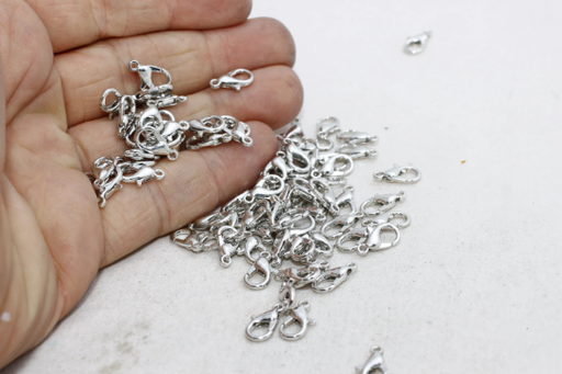 Rhodium Plated Plated Claw Clasp