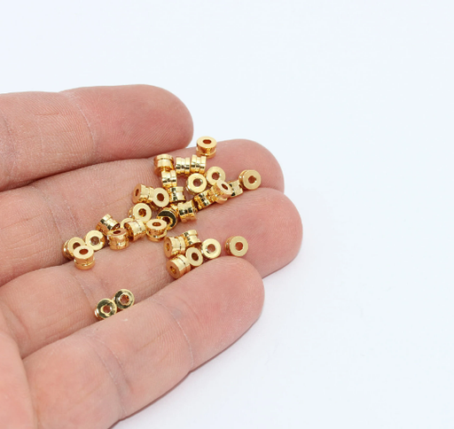  Rondelle Beads, Mini plated