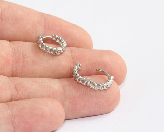 13,5mm Rhodium Plated Leverback Earrings , Earrings ,   MLS663