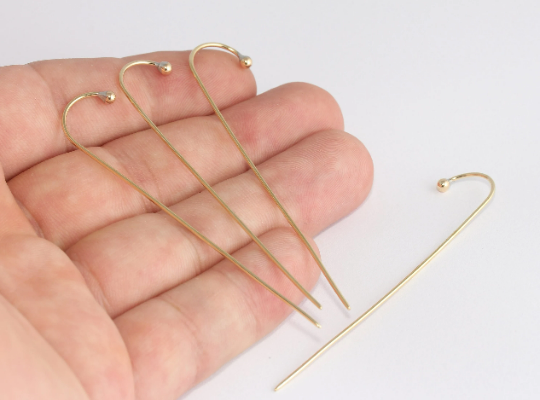 70mm Raw Brass Pin Earrings, Brass Needle Earrings, Head  XP415