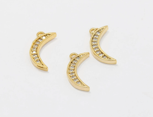Shiny Gold Moon Charms