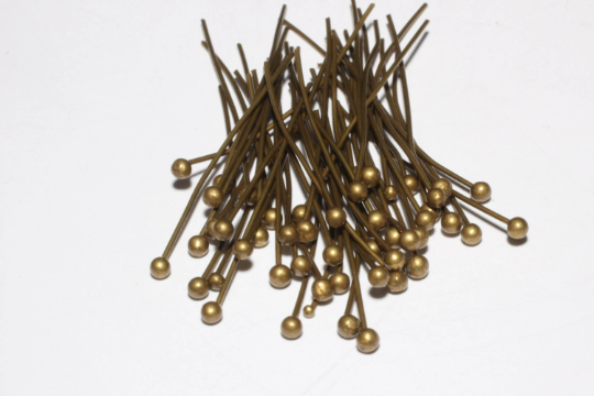 23 Ga 30mm 100 Pcs Bronze Ball Head Pins , Bronze Findings , CLS2