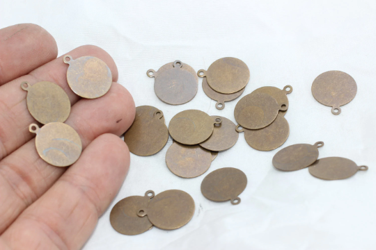 14mm Antique Bronze Coins, Round Disc , Stamping Disc , FNL90