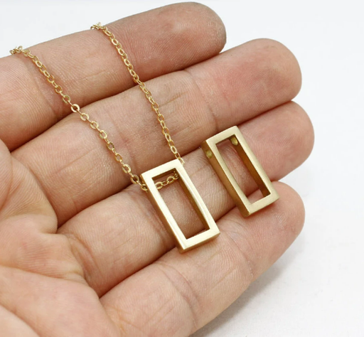 Brass Rectangle Charm