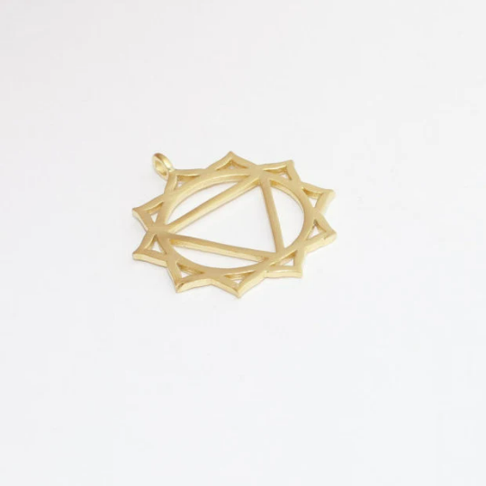 22x27mm 24k Matt Gold Chakra Charms, Chakra Necklace, BRT655