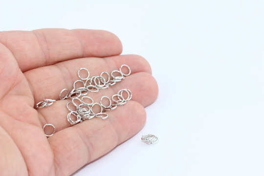 20 Ga 6mm Rhodium Plated Jump Rings, Silver Plated MTE611