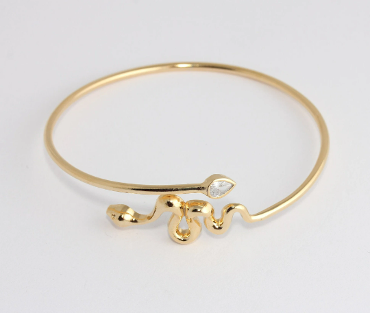 24k Shiny Gold Cuff Bracelet, Wire Bracelet, Adjustable          CHK138-1