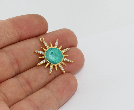Shiny Gold Sun Charms