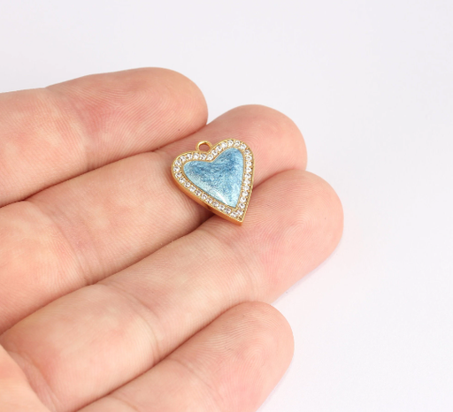 Shiny Gold Heart Charms