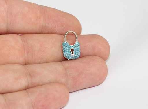 Rhodium Plated Lock Charms