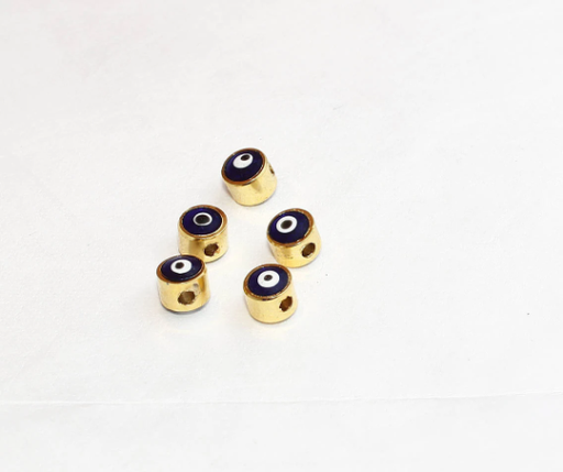  Evil Eye Beads, Enamel Evil Eye