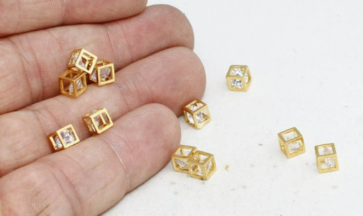 Plated Cube Beads