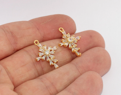 Shiny Gold Cross Charms