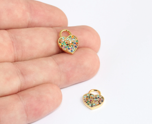 Shiny Gold  Heart  Lock  Charms